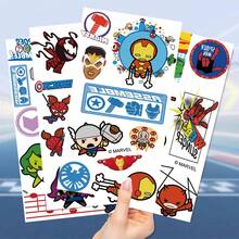 10pcs Marvel Character Tattoo Stickers, Waterproof Party Party Gifts, Funny And Fun Face Stickers - Multicolor - View 5