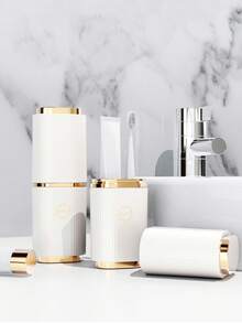 1pc Creative New Minimalist Nordic Style Transparent PET Travel Toothbrush & Toothpaste Storage Box, Multi-Functional Outdoor Toiletry Toothbrush Holder, Also Can Store Tableware, Minimalist Nordic Style Toothbrush Cup - Multicolor - View 6