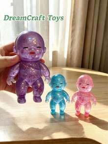1/3/4/5/6pcs Malt Sugar Goldfish/Crab/Crocodile/Jellyfish/Rabbit/Poop/Salamander/Doll/Dumpling/Cat Paw, Soft & Cute Squeeze Toys, Stress Relief Fidget Toys, Finger Pinching Toys For Children 3+ Years Old, Birthday/Holiday Gifts, Relieve Anxiety, Soft & Squishy Dumpling - Multicolor - View 9