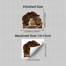 1pc Cute Cartoon Hamster Wall Sticker With A Broken Wall Effect. Removable, Self-Adhesive, Waterproof PVC Decals. Suitable For Bedrooms, Playrooms, Nurseries, And Home Decor. - Wall Stickers - View 3