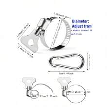 Bộ 4 kẹp cờ bằng thép không gỉ bền chắc, đường kính điều chỉnh được từ 0,75-1,2 inch, kiểu móc treo, thích hợp cho thuyền, du thuyền, xe tải, xe địa hình, vườn, nhà cửa - Vòng kim loại gắn cờ, không cần nguồn điện hoặc pin. - 4 mặt hàng - Xem 5