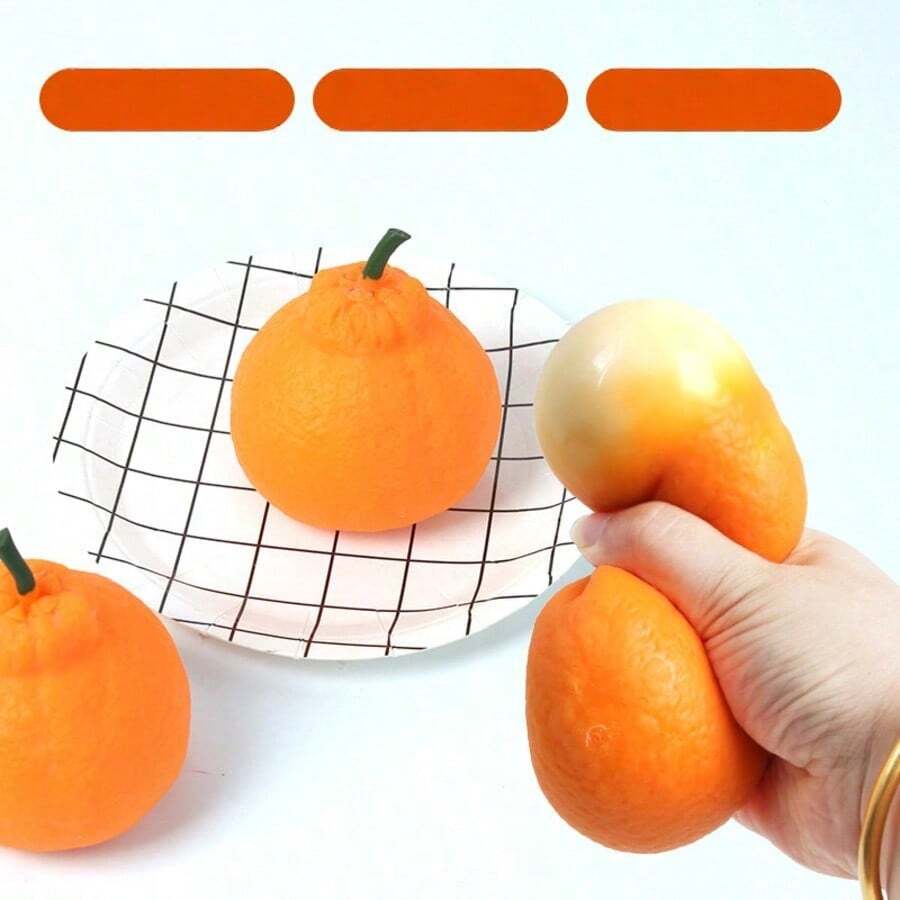 Đồ chơi bóp mềm hình quả cam sống động như thật, đồ chơi giảm căng thẳng có độ đàn hồi chậm - Quà tặng sinh nhật - Quà tặng ngày lễ - Nhiều màu - Xem 1