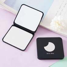 Mini Portable Makeup Mirror, Double-Sided Handheld Folding Mirror, Suitable For Student Dorms, Home, Gift For Women, School, Travel, Birthday Party, Bridesmaid, Bathroom Accessory, Travel Essential, Cosmetic Bag Mirror - Black - View 10
