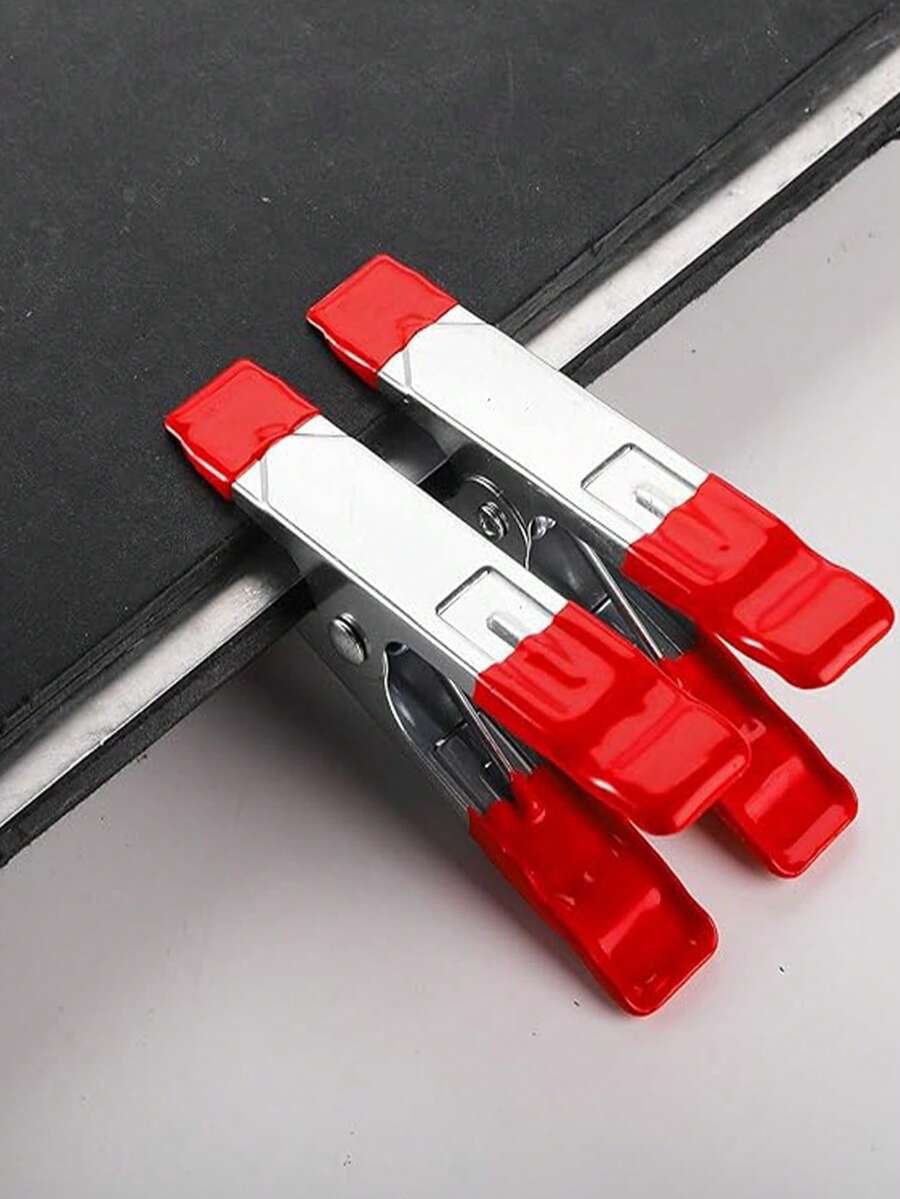 4-Inch Heavy Duty Spring Clamps, Metal Clips With Rubber Tips, Suitable For Woodworking, Camping, Photography, Furniture Crafts, Home Decor, Backdrops - A - View 1