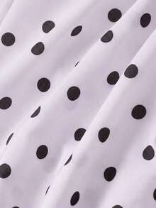 Vestido de verano de longitud media sin mangas con estampado de lunares elegante para mujer - Púrpura malva - Ver 6