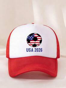 1 chiếc mũ lưỡi trai lưới xốp in hình World Cup bóng đá Mỹ, mũ che nắng mùa hè, thích hợp cho hoạt động ngoài trời hàng ngày. - A - Xem 15