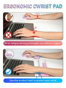 Transparent Cooling Wrist Support Suitable For Computer Keyboard, Ergonomic Gel Keyboard Wrist Rest Pad For Typing Pain Relief, Comfortable Silicone Wrist Pad For Office/Computer/Laptop/Gaming, Transparent - View 5