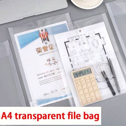 Túi đựng tài liệu A4 có khóa dây, trong suốt, dạng xếp dọc, dung lượng lớn, chống thấm nước, thích hợp cho trường học, văn phòng, lưu trữ hồ sơ và đề thi.