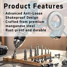 Galvanized Flat Washers,Circular Screw Washers,Ring Washers(M6). Corrosion-Resistant, Durable,Rust-Proof. Stainless Steel Double-Lock Washers, Anti-Loosening Washers, Double-Layer Anti-Loosening Washers (Both Sides), Double-Teeth Washers (M3, M4, M6) - Screw Washers - View 4
