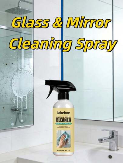 jakehoe Spray de limpieza para espejos de baño, limpia eficazmente ventanas de vidrio y espejos, limpieza multiusos, adecuado para vidrio y espejos comunes. Un regalo ideal para familiares y amigos, especialmente adecuado para regalos navideños. (Envío aleatorio de modelos nuevos y antiguos).