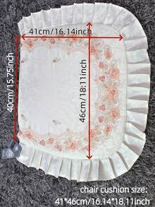 1件裝緞面布料椅子坐墊與椅套，精緻玫瑰刺繡，手工鏤空設計，高級藝術質感，優雅宮廷風，通用四季座墊，適用廚房、書房、餐廳、臥室 - 彩色 - 查看 14