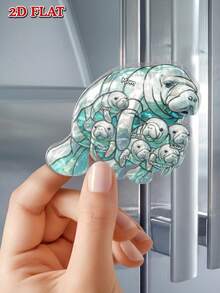 Catygift Customized Manatee Fridge Magnet, Personalized Family Themed Magnetic Sticker, Can Customize Up To 6 Names, Perfect Gift For Family, Home Decor Accessory - As Shown - View 4