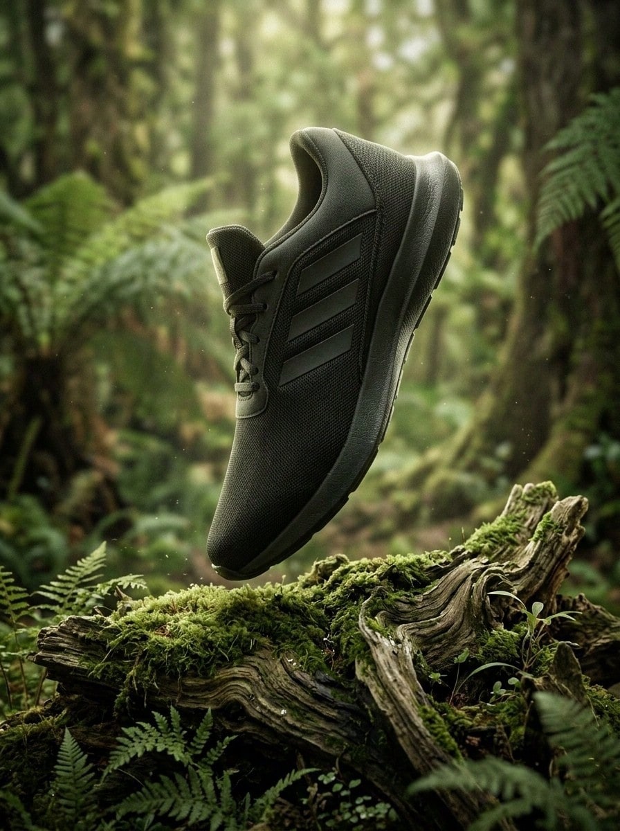 Adidas CORERACER 男士跑步鞋 透气吸汗速干弹力好 纯黑色 FX3593 - 黑色 - 查看 1