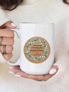 Pegatinas personalizadas de papel kraft: Favores de boda, baby shower, cumpleaños. Pegatinas personalizadas de papel kraft | Etiquetas personalizadas | Etiquetas redondas | Pegatinas de boda | Etiquetas personalizadas | Negocios | Pegatinas de eventos. - Multicolor - Ver 33