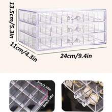 Premium 3-Layer 72-Slot Transparent Acrylic Jewelry Storage Box, Dust-Proof Stackable Jewelry Drawer, Suitable For Earrings, Rings, Necklaces, Fashionable Desktop Vanity Jewelry Display Box, Perfect Gift For Women Birthday, Valentine's Day, Home Bedroom Vanity Decor - Transparent - View 4