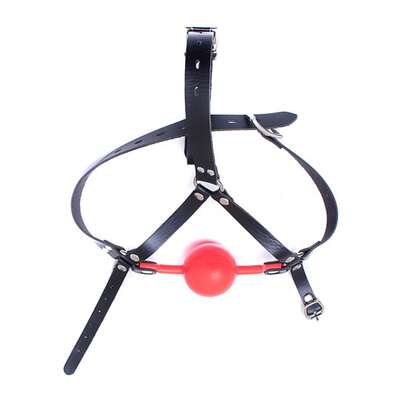 Adult Leather Restraints Horse Harness Large Silicone Mouth Ball BDSM Sex Bondage Mouth Plug Fetish Oral Sex Ball Gag