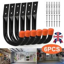 6x Heavy Duty Garage Storage Utility Hooks Organizer Wall Mount Ladder-Hangers - UK-h371501 - View 8
