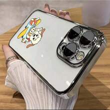 スマホケース TPUケース メッキ加工 レンズ保護カバー付き クリアデザイン 高透過 シンプルおしゃれ 柔らかTPU 全面保護 耐衝撃 傷防止 カメラレンズ保護 レンズ全体保護 17pro Max/17pro/17/11/12/13/14/15/15Pro/15PluS/15Pro Max/16/16Pro/16PluS/16Pro Max/MIN/X/XR 対応対応 インスタ映え 大人上品 プレゼント - 银色 - チェックする 1