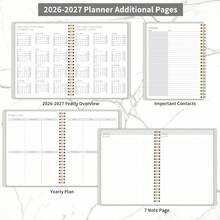 24个月A5尺寸高品质极简主义计划本（2026-2027），厚纸，简洁布局，适用于工作、学习、家庭规划、预约安排、目标追踪、办公桌装饰 - 米色 - 查看 7