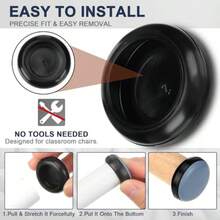 32 Pcs 1 Inch Round Chair Leg Floor Protectors Furniture Sliders Pads For Chairs Sofa Table Glides Anti-Scratch Noise Proof Leg Protector Cover For Carpet Hardwood Tile Floor Blue Black - Blue Black - View 3