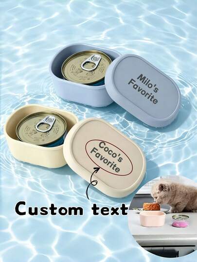 [Personalizado] Caja de almacenamiento de latas de comida para gatos, recipiente hermético - Adecuado para comida de gato y comida de gato enlatada, mantiene la frescura y evita derrames, diseño a prueba de fugas, almacenamiento de comida para gatos