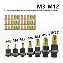 Juego de 11 Herramientas Manuales para Remaches de Tuerca, Accesorio para Tuercas M3 M4 M5 M6 M8 M10 M12, Instalación Sencilla, Remachadora Manual 7QHM - M8 11 piezas - Ver 7