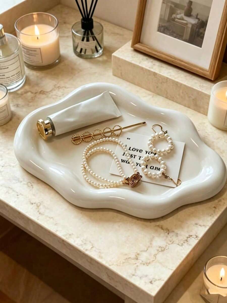 1 pieza Soporte de plástico blanco y negro para brochas de maquillaje, soporte de brochas de maquillaje con forma humana creativa, organizador de almacenamiento de escritorio, accesorio de belleza, Día de la Madre, Regreso a la Escuela, Temporada de Graduación