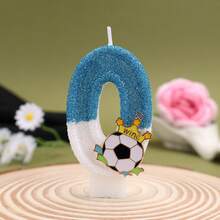 FIFA 足球主题数字生日蜡烛，世界杯球迷派对蛋糕装饰，营造氛围的生日烘焙配件，适合庆祝不同年龄段的场合，为生日派对增添运动主题氛围，打造个性化的庆祝时刻 - 多色 - 查看 4