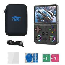M9 PRO Retro Handheld Console, +45,000 Built-In Games, Custom Edition, With Tempered Glass Screen Protector - Black - View 1