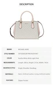 Túi xách nữ Michael Kors Marilyn in logo 35F5G6AS2B PWD BLSH MLT - Màu trắng vani và hồng nhạt 35F5G6AS2B PWD BLSH MLT - Xem 8
