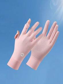 1 Pair Solid Color Casual Polyester Sunscreen Gloves, Lightweight Summer Outdoor Sports Driving Cycling UV Protection Touchscreen Gloves For Women,Travel,Festival - A - View 28
