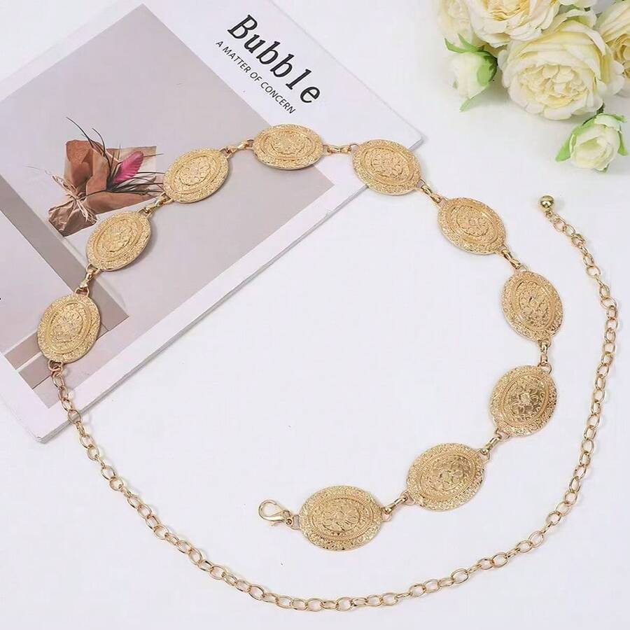 Dây đeo eo màu vàng thời trang, phù hợp cho phụ nữ mặc hàng ngày và trong các dịp lễ hội. - Rượu sâm banh - Xem 1