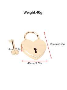 1 Set Customized Engraved Heart Lock & Key Set, Personalized Name & Date Padlock, Couple Matching Jewelry Gift - Multicolor - View 3