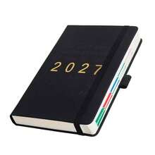 1本客製化2027年日程本,可自訂姓名A5筆記本,每日一頁,每頁標註時間與日期,共160張320頁,適用於日常工作記錄 - 彩色 - 查看 12