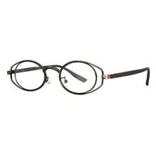 European And American Double-Ring Oval Eyeglass Frames For Beautiful Female Students, Offering A High-End, Fashionable, And Unique Floral-Colored Decorative Frame - Black Frame White Film - View 7