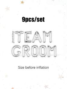 9件套多色伴郎气球套装，包含16英寸金色字母“TEAM GROOM”，适用于单身派对、订婚、婚礼、新郎礼物、婚前派对等场合的新郎装饰。 - 彩色 - 查看 10