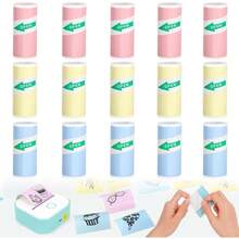 Colorful Mini Thermal Printer Paper Refill For Most Mini AI Thermal Printers 57 X 25mm Thermal Sticker Paper Rolls For T02/M02 Remove Plastic Roll Holder Study Notes Photos Journals Memo Lists - View 3