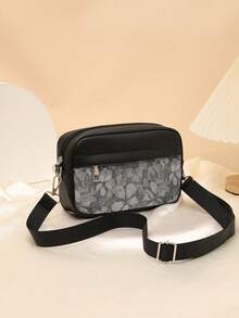 Men's Sling Bag, Camera Bag, 1pc Solid Color Minimalist Men's Shoulder Bag, PU Material Sling Bag, Casual Versatile Lightweight Square Bag, Adjustable Strap Men's Chest Bag/Waist Bag, Suitable For Parties, Outings, Vacations, Shopping And Daily Use - Multicolor - View 3