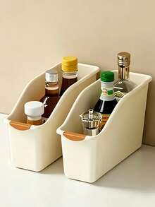 Multifunctional Curved Design Storage Box, Ergonomic Handle, Slanted Opening For Easy And Quick Access, Thickened And Durable, Suitable For Bathroom Vanity, Under Sink, Laundry Room Practical Large Storage Basket, Toy Storage Drawer Organizer - Multicolor - View 4