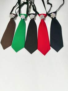 1pc Women's Tie With A Flower On The Chest, Adorned With Snowflake Gemstones, Accessories, Gemstones, Casual, Outdoor - Bow Tie - View 6