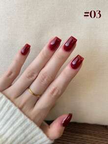 12ml 2026 Fall/Winter New Cherry Shiny Wine Red Jam Red Gel Nail Polish, Suitable For All Seasons, For Nail Art Use, Can Be Paired With Base And Top Coat, Needs A UV Lamp. Plant-Based Translucent Red Gel. - Multicolor - View 21