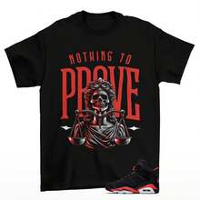 Black T-Shirt Matching Jordans 6 Reverse Infrared Sneakers - Shape - View 1