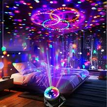 RGB Dynamic Lighting Crystal Ball Projector Lamp, Portable USB Powered, One-Key Party Mode, Sound Activated Rotation, Suitable For University Campus Events, Dorm Decoration - Star - View 9