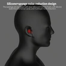 Motorcycle Earplugs Silicone Sponge Sleeping Ear Plugs Portable Soundproof Earplugs Soft Foam Anti-Noise Earplug Travel Noise - Red - View 2