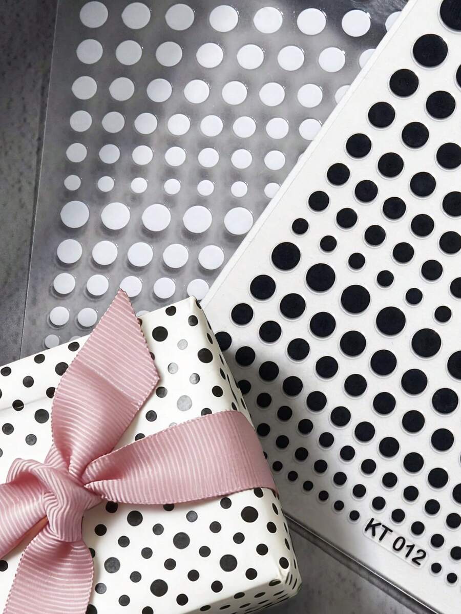 Minimalist Dark Style Polka Dot & Star Stickers, High-Definition Printing Quality, Waterproof & Scratch-Resistant Phone Case Decor, Laptop Stickers, Versatile DIY Creative Small Stickers - A - View 1