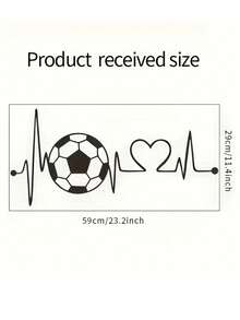 Premium Creative Heartbeat Football Stickers Featuring An Exclusive Heartbeat Football Pattern, These Striking Decals Boast A Sporty Vibe. Crafted From Premium Vinyl Material, These Self-Adhesive Stickers Are Removable, Reusable, And Sleek In Texture. Lightweight And Hassle-Free To Apply, They Serve As Perfect Modern Wall Decor. Effortlessly Elevate Indoor Spaces With Sophisticated Athletic Charm, Ideal For Daily Home Styling And Sports-Themed Decoration. - Multiple Styles - View 8