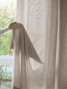 1 Stück grau-beige Baumwoll-Leinen Material moderner Leinen Vorhang - japanischer Leinen Stil, Gardinenband Design, geeignet für Wohnzimmer und Schlafzimmer - transparenter und lichtfilternder Vorhang, Wohnzimmer Vorhang, Schlafzimmer Vorhang (180g Stoffgewicht) - 1PC - Übersicht 7