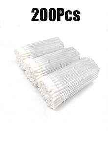 50-500支装批发价大容量一次性唇刷睫毛刷便携式口红刷水晶棒丝绒唇彩刷眉刷清洁棒独立包装 - 白色 - 查看 9
