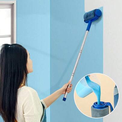Portable Paint Roller Brush With Extendable Handle, Multi-Purpose Mini Painting Tool For Wall, Furniture & Corner