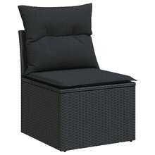 vidaXL Salon de jardin 6 pcs avec coussins noir résine tressée - A - Voir 5